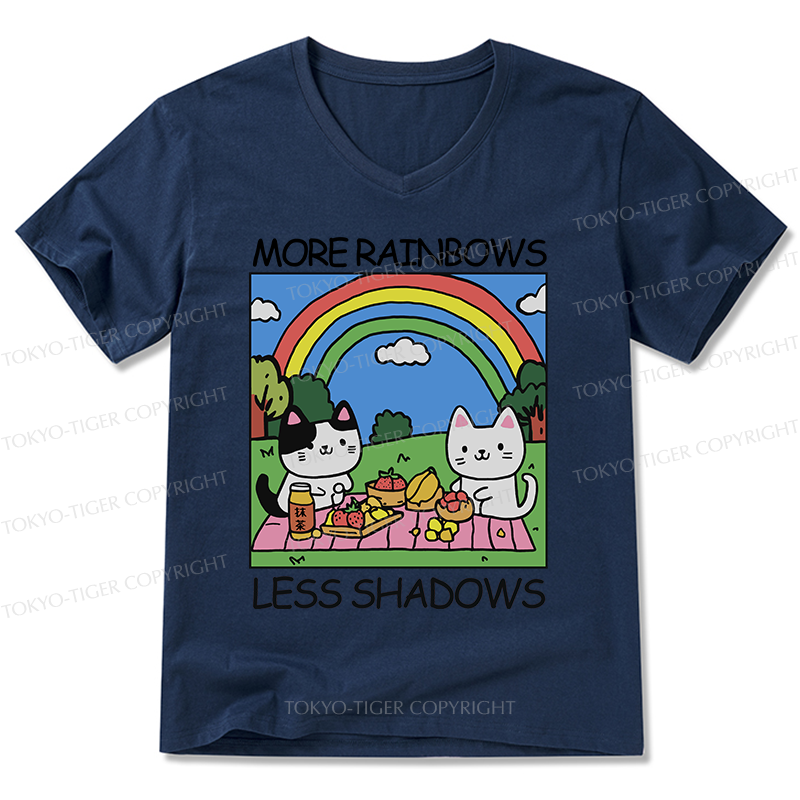 Tokyo-Tiger More Rainbows Less Shadows V-Neck Classic T-Shirt