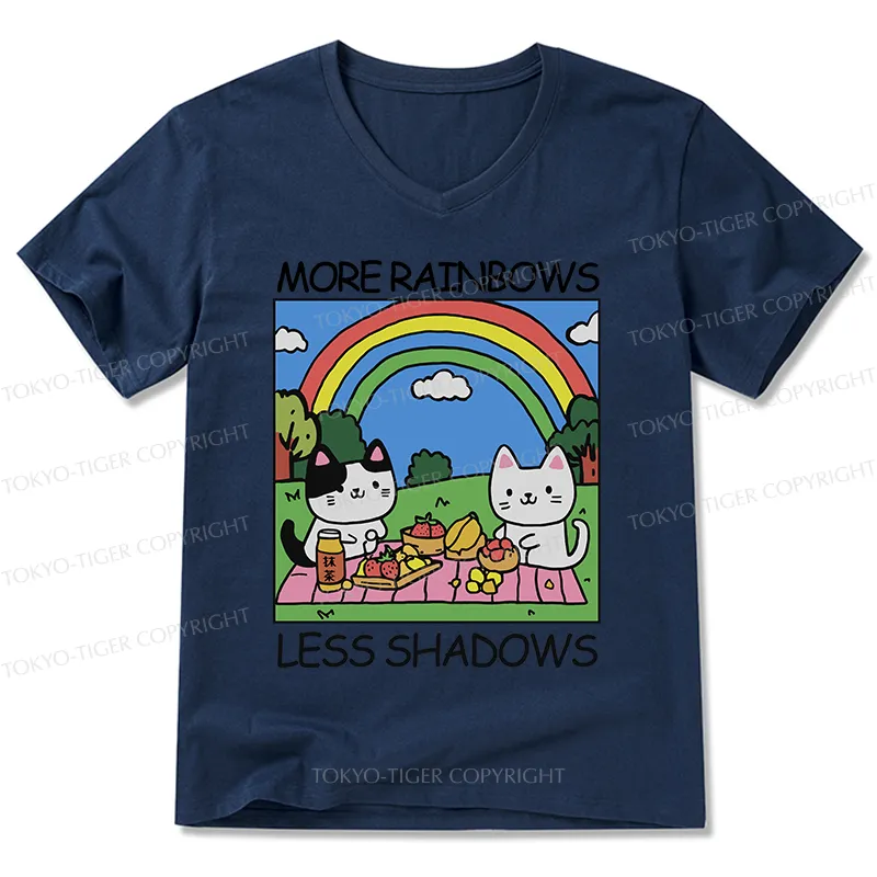 Tokyo-Tiger More Rainbows Less Shadows V-Neck Classic T-Shirt