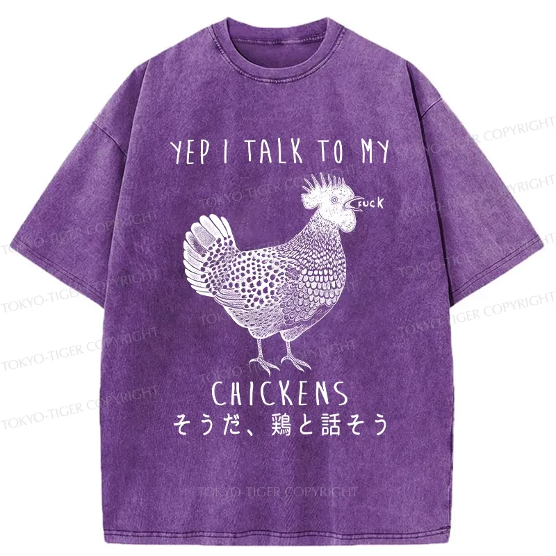Tokyo-Tiger Dirty Talking Chicken Washed T-Shirt