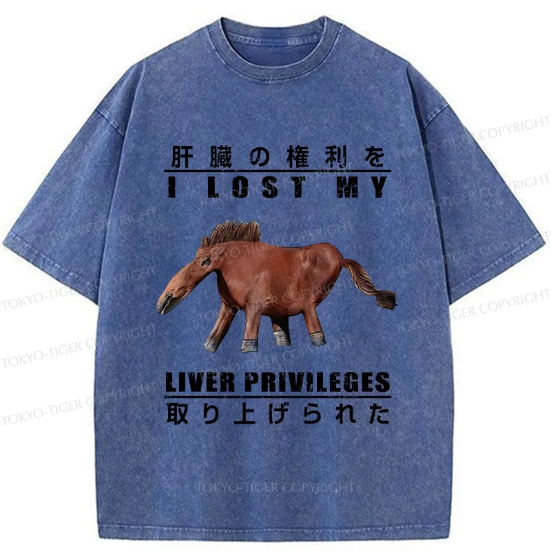 Tokyo-Tiger I Lost My Liver Privileges Washed T-Shirt