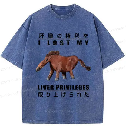 Tokyo-Tiger I Lost My Liver Privileges Washed T-Shirt