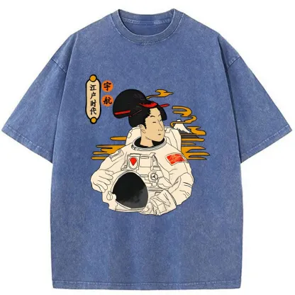 Tokyo-Tiger Geisha Astronaut Washed T-Shirt