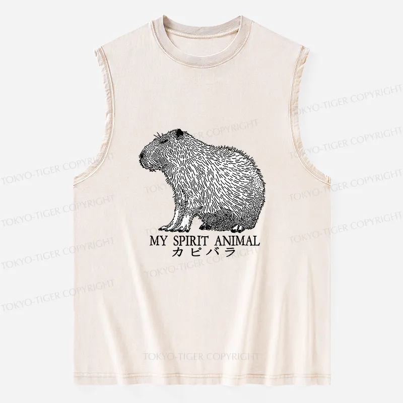 Tokyo-Tiger Capybara Spirit Washed Tank Sale