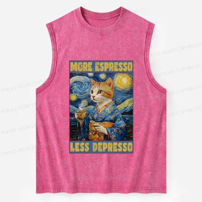 Tokyo-Tiger Funny More Espresso Less Depresso Washed Tank