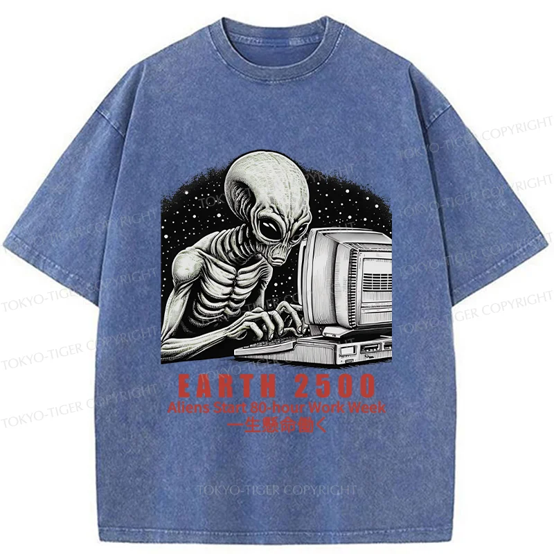 Tokyo-Tiger Alien Work Washed T-Shirt