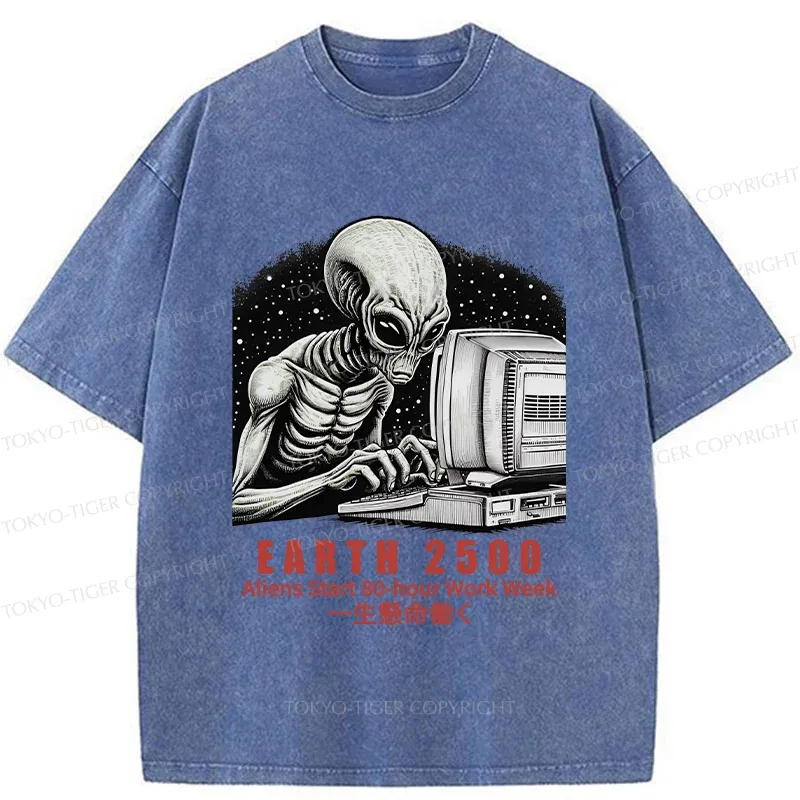 Tokyo-Tiger Alien Work Washed T-Shirt