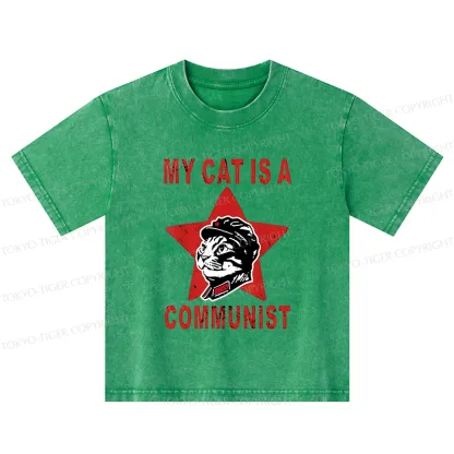 Tokyo-Tiger Funny Cat-ism Kids Washed T-Shirt