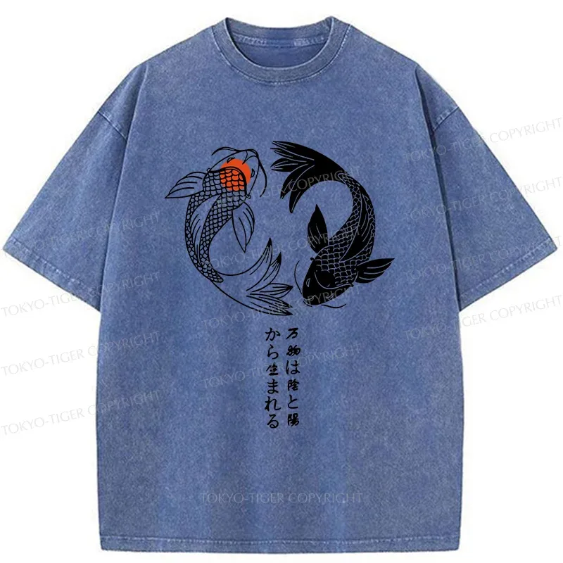 Tokyo-Tiger Japanese Lucky Fish Washed T-Shirt