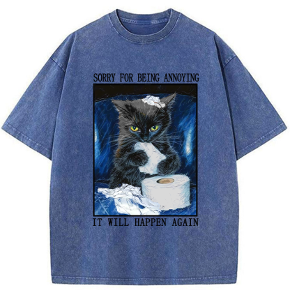 Tokyo-Tiger Naughty Cat Destroys Toilet Paper Washed T-Shirt