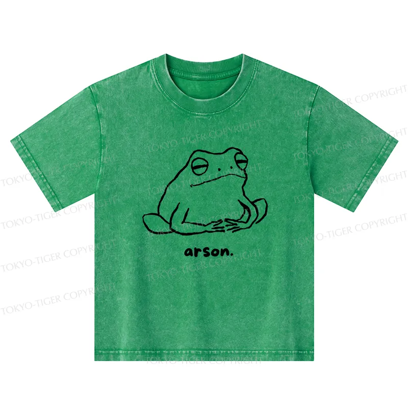 Tokyo-Tiger Japan Arsonist Frog Kids Washed T-Shirt