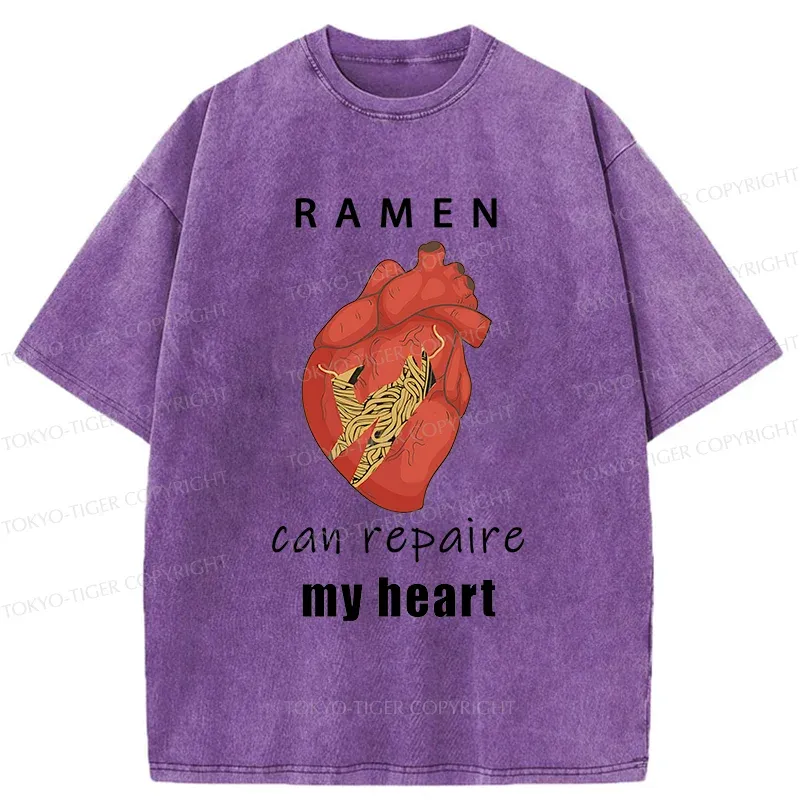 Tokyo-Tiger Ramen Mend My Heart Washed T-Shirt