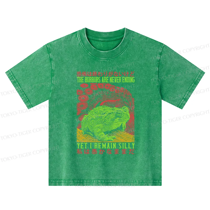Tokyo-Tiger The Horrors Are Never Ending Japan Kids Washed T-Shirt
