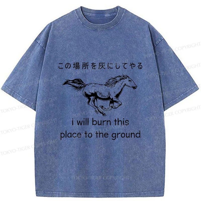 Tokyo-Tiger Angry Horse Washed T-Shirt