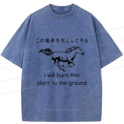 Tokyo-Tiger Angry Horse Washed T-Shirt