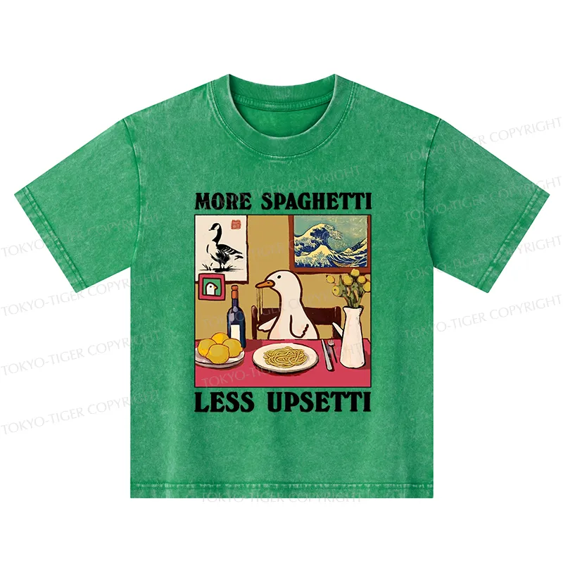 Tokyo-Tiger More Spaghetti Less Upsetti Goose Kids Washed T-Shirt