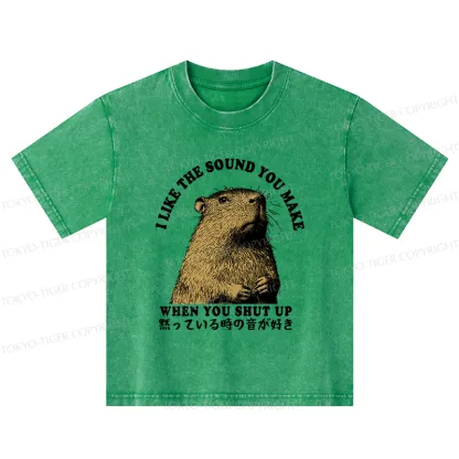Tokyo-Tiger I Like The Sound Of Silence Kids Washed T-Shirt