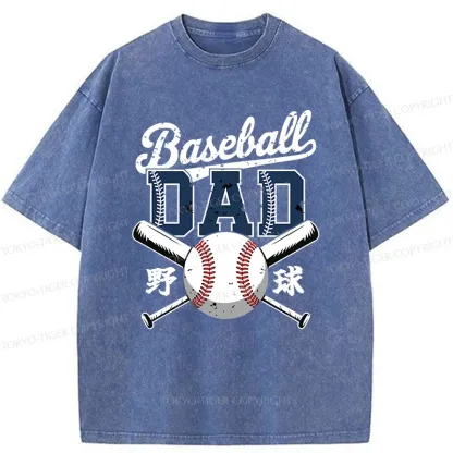 Tokyo-Tiger Baseball Father Washed T-Shirt