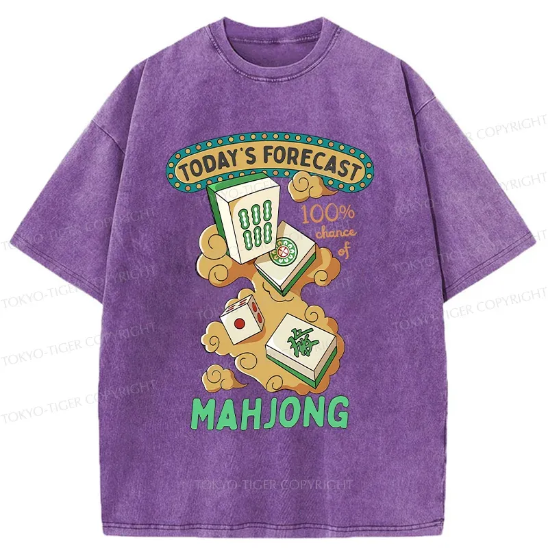 Tokyo-Tiger Fun Mahjong Washed T-Shirt