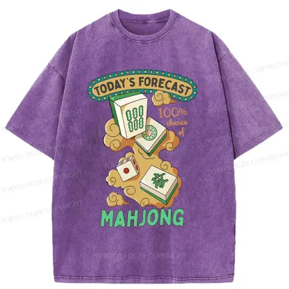 Tokyo-Tiger Fun Mahjong Washed T-Shirt