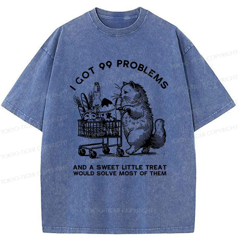 Tokyo-Tiger Cat In Need Of A Snack Washed T-Shirt