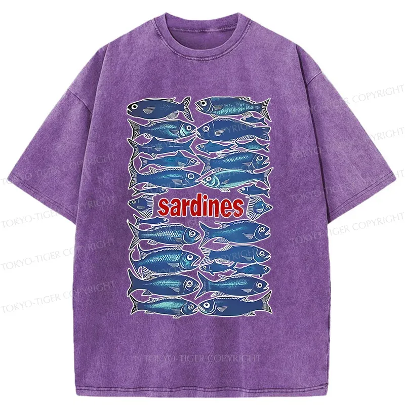 Tokyo-Tiger Japan Sardines Washed T-Shirt