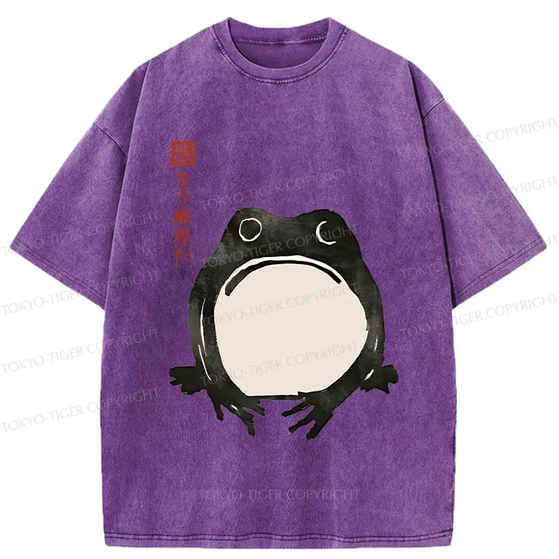 Tokyo-Tiger Retro Frog Japan Washed T-Shirt