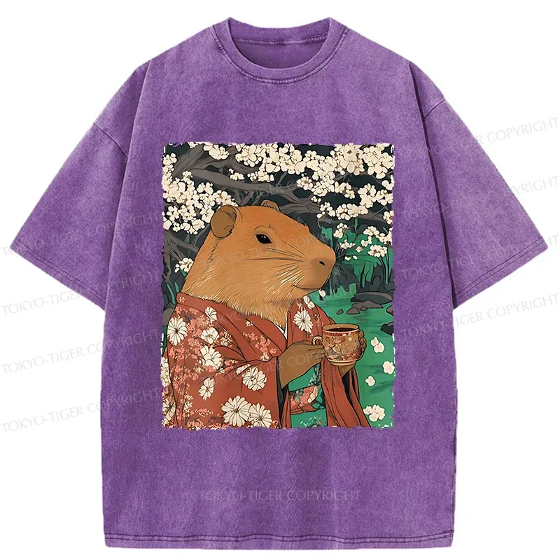 Tokyo-Tiger Japanese Capybara Washed T-Shirt