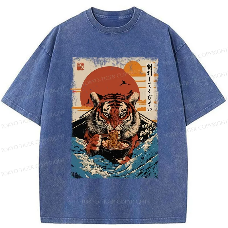 Tokyo-Tiger Tiger Obsessed With Ramen Washed T-Shirt