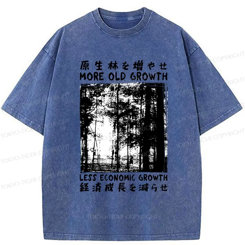 Tokyo-Tiger More Old Growth Less Economic Growth Washed T-Shirt