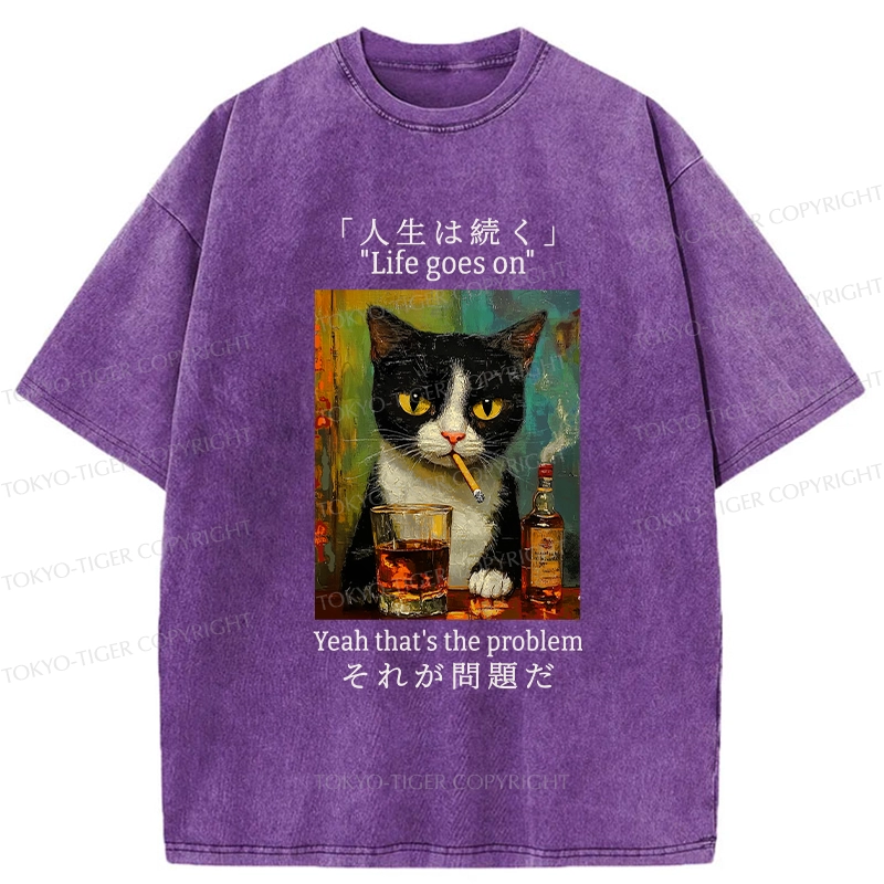 Tokyo-Tiger Life Goes On Washed T-Shirt