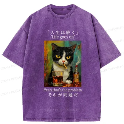 Tokyo-Tiger Life Goes On Washed T-Shirt