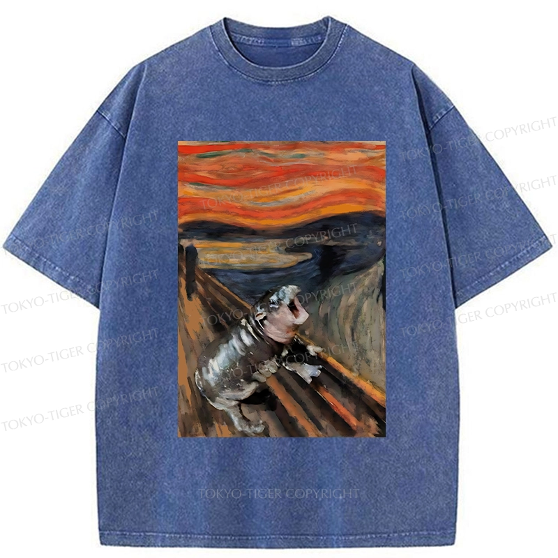 Tokyo-Tiger The Scream Moo Deng Washed T-Shirt