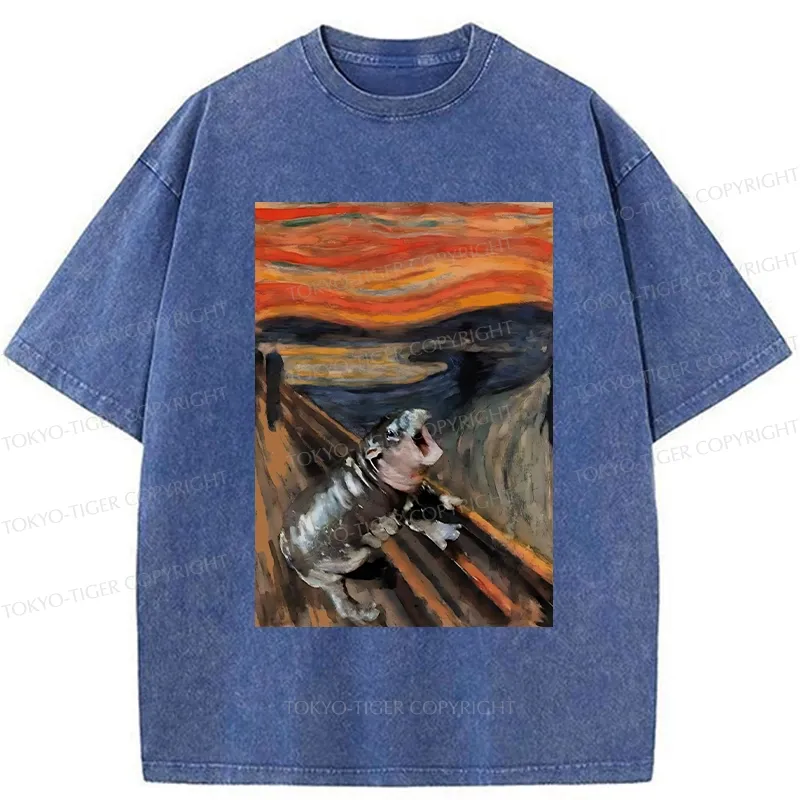 Tokyo-Tiger The Scream Moo Deng Washed T-Shirt