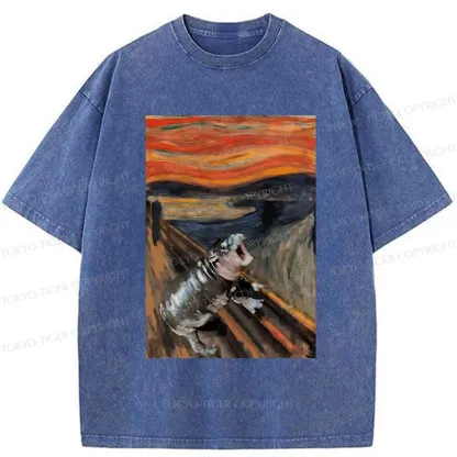 Tokyo-Tiger The Scream Moo Deng Washed T-Shirt
