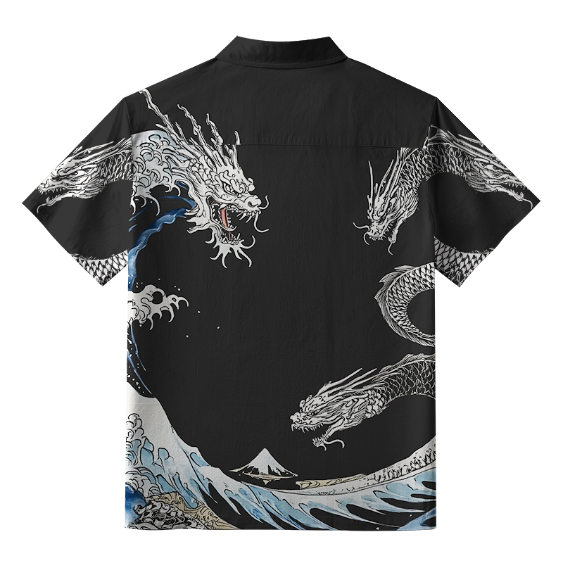 Tokyo-Tiger The Great Wave Off Dragon Hawaiian Shirt