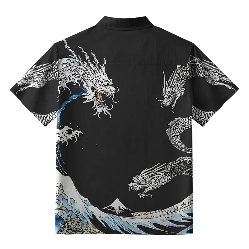 Tokyo-Tiger The Great Wave Off Dragon Hawaiian Shirt