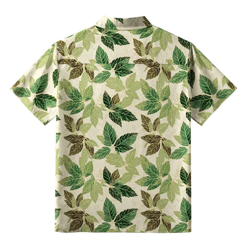 Tokyo-Tiger Green Leaf Escape Aloha Hawaiian Shirt