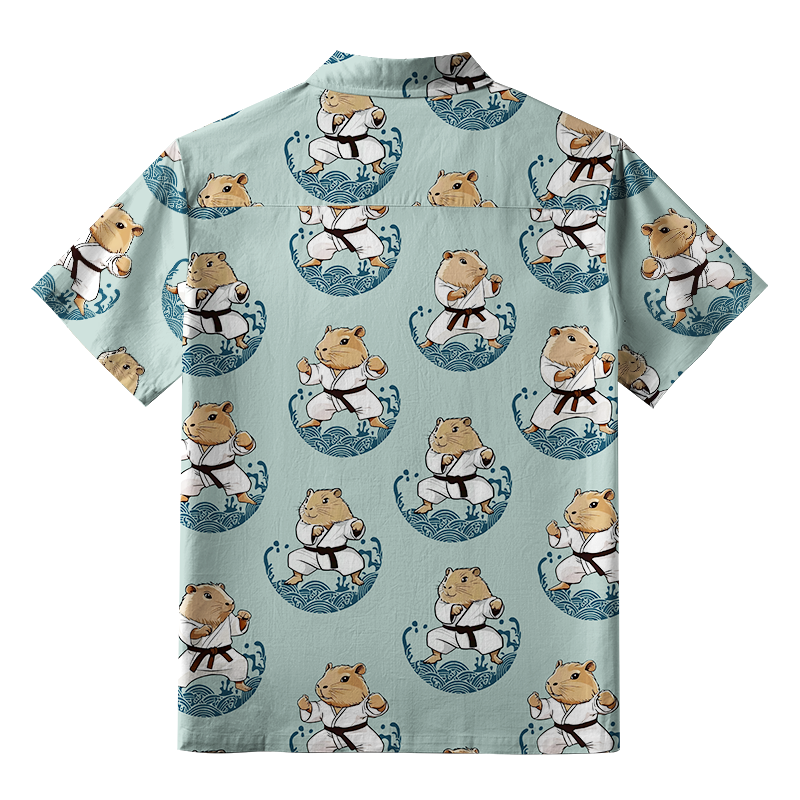 Tokyo-Tiger Cute Capybara Taekwondo Aloha Hawaiian Shirt