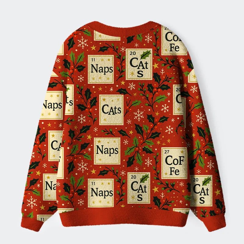 Tokyo-Tiger Periodic Table Funny Ugly Cardigan Sweater