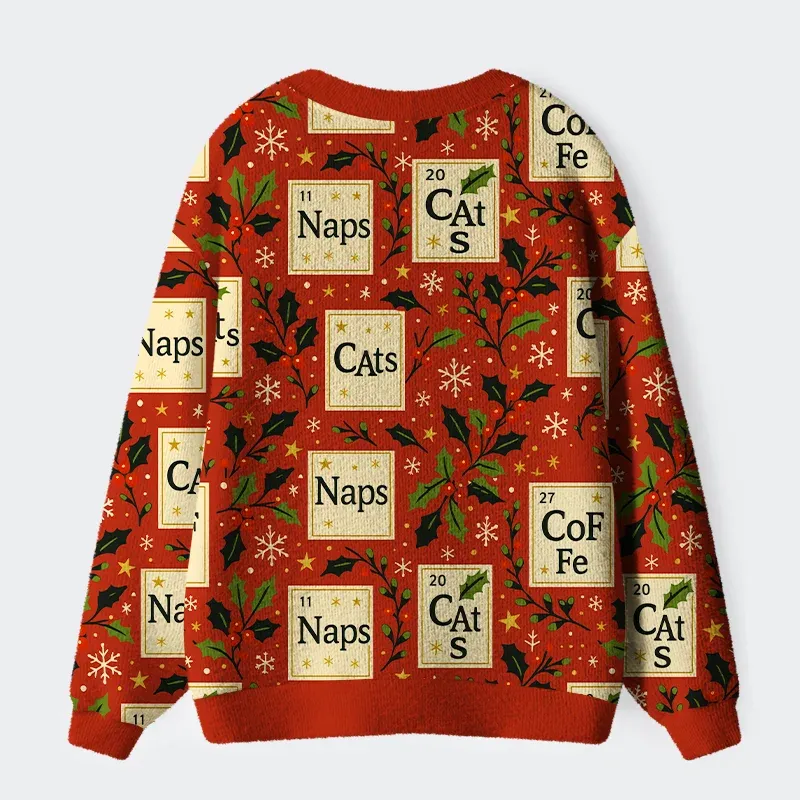 Tokyo-Tiger Periodic Table Funny Ugly Cardigan Sweater