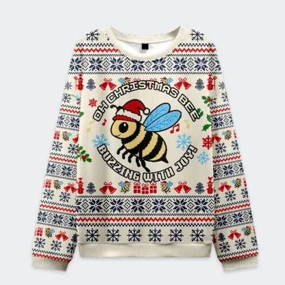 Tokyo-Tiger Christmas Bee Christmas Ugly Sweatshirt