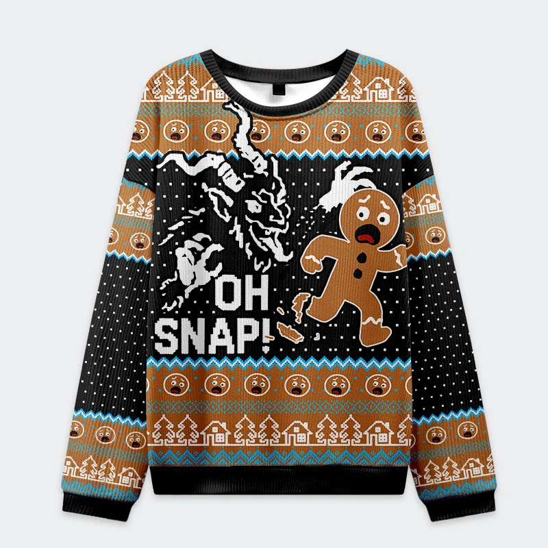 Tokyo-Tiger Krampus Eating Gingerbread Men Christmas Ugly Sweatshirt