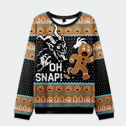 Tokyo-Tiger Krampus Eating Gingerbread Men Christmas Ugly Sweatshirt