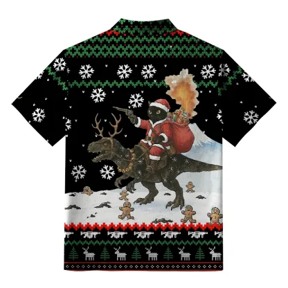 Tokyo-Tiger Cat Riding A Dinosaur Aloha Hawaiian Shirt