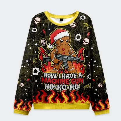 Tokyo-Tiger Fierce Gingerbread Man Christmas Ugly Sweatshirt