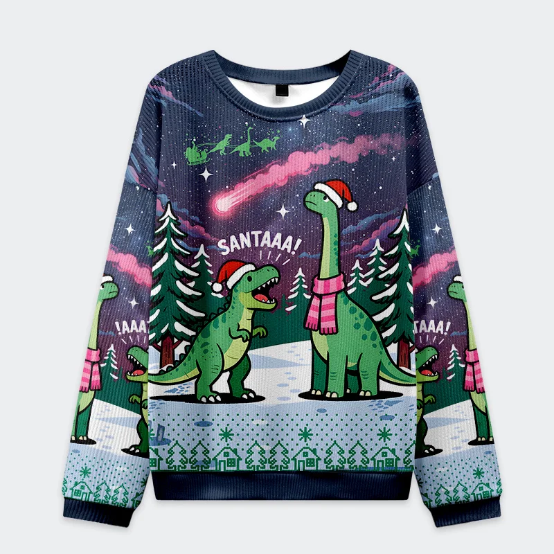 Tokyo-Tiger Dinosaur Era Christmas Ugly Sweatshirt