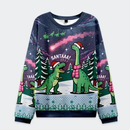 Tokyo-Tiger Dinosaur Era Christmas Ugly Sweatshirt
