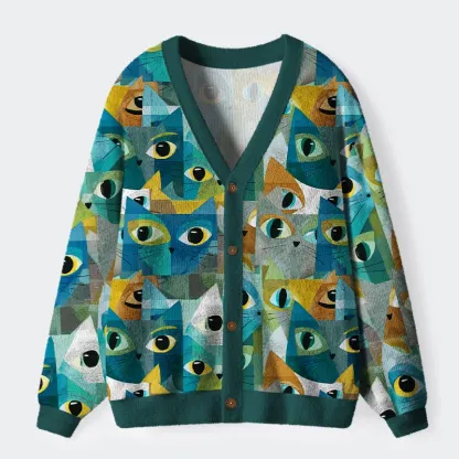 Tokyo-Tiger Cats Of All Kinds Ugly Cardigan Sweater