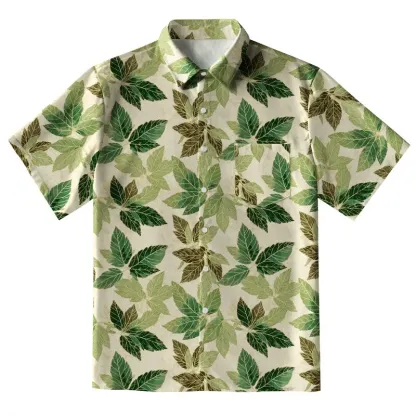 Tokyo-Tiger Green Leaf Escape Button-up Shirt