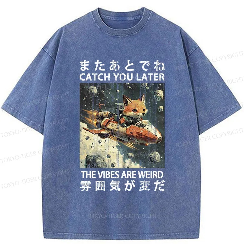 Tokyo-Tiger Fox Astronaut Washed T-Shirt